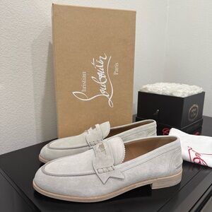 Christian Louboutin Penny Loafer Suede Gray
